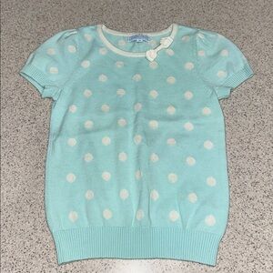 Boutique Nicholas & Bears Powder Blue Polka Dot Retro Top - 4 Years 100% Cotton